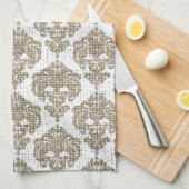 グラマー素朴バーラップ王室のダマスクシックモダン キッチンタオル (四つ折り)