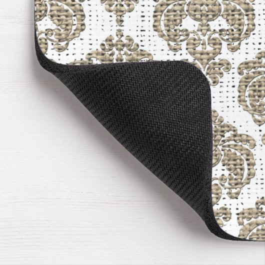 グラマー素朴バーラップ王室のダマスクシックモダン マウスパッド (コーナー)