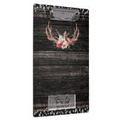 グラマー素朴ボホ〔雄ジカの〕枝角スカルパーソナライズされた クリップボード (右)