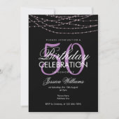 グラマー薄紫ライト50誕生日 招待状 (正面)