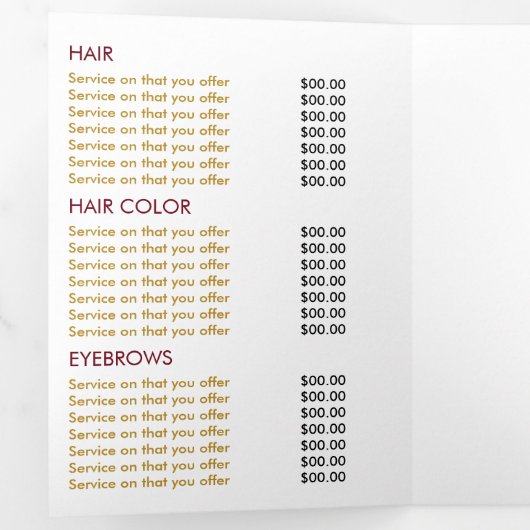 グラマー蝶、美しいサロントリフォールドフライヤー 三つ折り招待状 (内部最初)