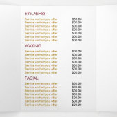 グラマー蝶、美しいサロントリフォールドフライヤー 三つ折り招待状 (内部中)