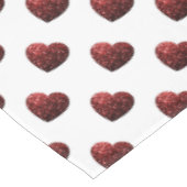 グラマー赤いグリッターきらめくハートパターン テーブルクロス (アングル)