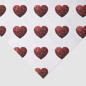 グラマー赤いグリッターきらめくハートパターン 薄葉紙 (詳細)