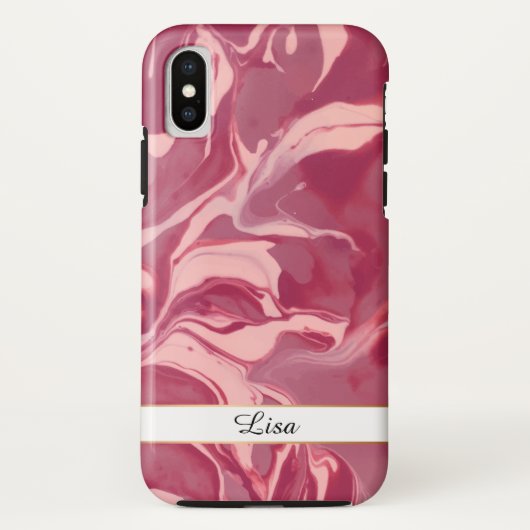 グラマー赤ベルベット大理石 Case-Mate iPhoneケース (裏面)