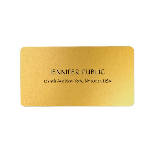 グラマー金ゴールドエレガントゴールデンモダンデザインアドレス ラベル (正面)