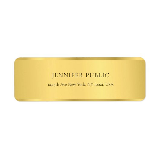 グラマー金ゴールドエレガントゴールデンモダン差出人住所 ラベル (正面)