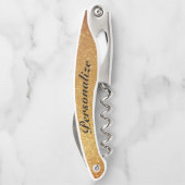 グラマー金ゴールドグリッターカスタムコルクスクリュー開口器 ソムリエナイフ (裏面)