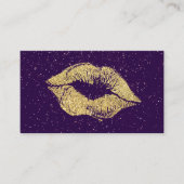 グラマー金ゴールドグリッターキスレザー 名刺 (正面)