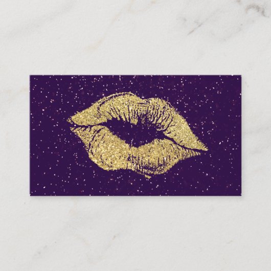 グラマー金ゴールドグリッターキスレザー 名刺 (正面)