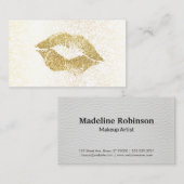 グラマー金ゴールドグリッターキス |金ゴールドテクスチャ 名刺 (正面/裏面)