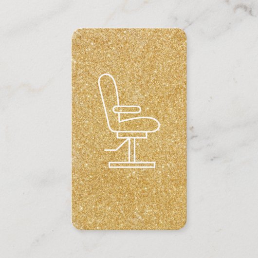 グラマー金ゴールドグリッタースタイリストチェア 名刺 (正面)