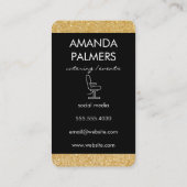 グラマー金ゴールドグリッタースタイリストチェア 名刺 (裏面)