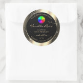 グラマー金ゴールドグリッターフレーム製品ラベルとロゴ ラウンドシール (バッグ)