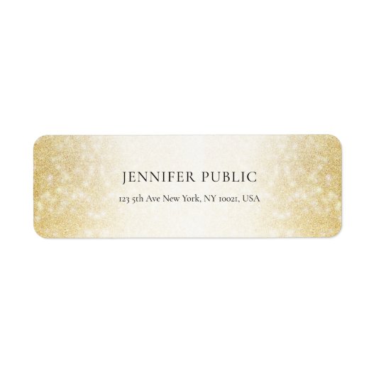 グラマー金ゴールドグリッターモダンエレガントテンプレート ラベル (正面)