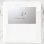 グラマー金ゴールドシルバーモノグラムパーソナライズされたテンプレート 長方形シール (バッグ)