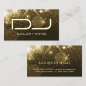 グラマー金ゴールドスパークル – パーティーDJ 名刺 (正面/裏面)