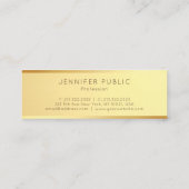 グラマー金ゴールドテンプレートトレンディーエレガントミニマル スキニー名刺 (裏面)