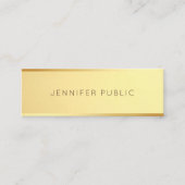 グラマー金ゴールドテンプレートトレンディーエレガントミニマル スキニー名刺 (正面)
