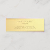 グラマー金ゴールドトレンディーエレガントミニマルテンプレート スキニー名刺 (裏面)