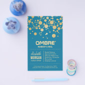 グラマー金ゴールドドットデコール – レトロ孔雀ブルーカラー チラシ (シングル)