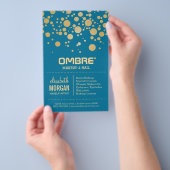 グラマー金ゴールドドットデコール – レトロ孔雀ブルーカラー チラシ (ハンドル)