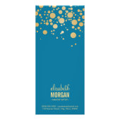 グラマー金ゴールドドットデコール – レトロ孔雀ブルーカラー ラックカード (裏面)