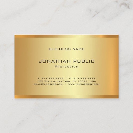 グラマー金ゴールドモダンエレガントテンプレート 名刺 (裏面)