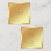 グラマー金ゴールドモダンテンプレートラグジュアリープレミアムシック スクエア名刺 (正面/裏面)