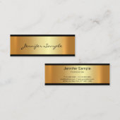グラマー金ゴールドモダン魅力的プロフェッショナルプレーン スキニー名刺 (正面/裏面)