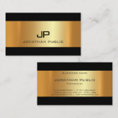 グラマー金ゴールドライトモダンプロフェッショナルプレインラックス 名刺 (正面/裏面)