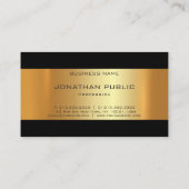 グラマー金ゴールドライトモダンプロフェッショナルプレインラックス 名刺 (裏面)