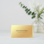 グラマー金ゴールドルックミニマモダンエレガントシンプル 名刺 (スタンド正面)
