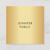 グラマー金ゴールドルックモダンミニマルテンプレート スクエア名刺 (正面)