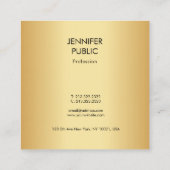 グラマー金ゴールドルックモダンミニマルテンプレート スクエア名刺 (裏面)