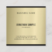 グラマー金ゴールドルックモダンラグジュアリー スクエア名刺 (裏面)