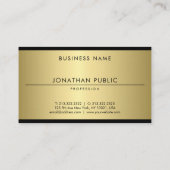 グラマー金ゴールドルッモダンクエレガントシンプルテンプレート 名刺 (裏面)