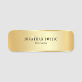 グラマー金ゴールドルッモダンクエレガントシンプルテンプレート 名札 (正面)
