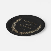 グラマー金ゴールド結婚ズ ペーパープレート (アングル)