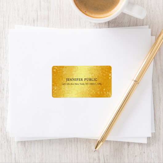 グラマー金属ルックフェイク金ゴールドハートエレガント ラベル (インサイチュ)