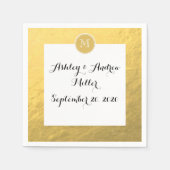 グラマー金箔バックグラウンドモノグラム スタンダードカクテルナプキン (正面)