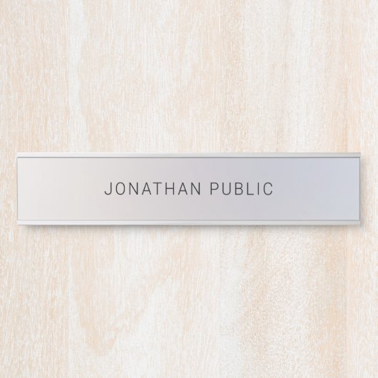 グラマー銀テンプレートエレガントミニマモダンリスト サインプレート (正面)