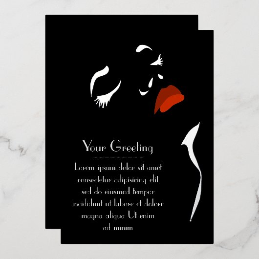 グラマー顔フォイル招待状 箔招待状 (正面/裏面)