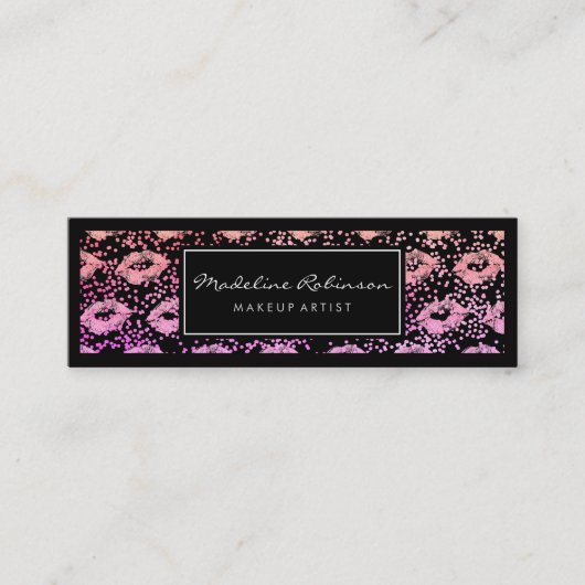 グラマー鮮やかグリッターキススペックスブラック縁ど スキニー名刺 (正面)