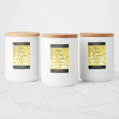 グラマー黄色金ゴールドスパークルグリッター製品ラベル フードラベル (ボトル)