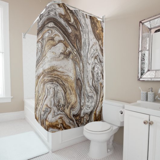 グラマー001液体茶色 シャワーカーテン (インサイチュ)