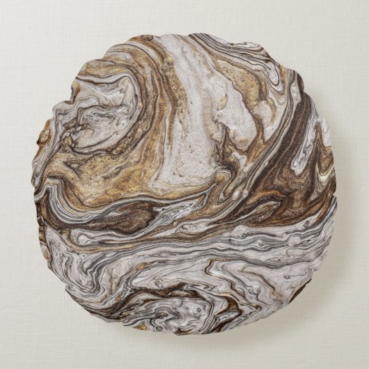 グラマー001液体茶色 ラウンドクッション (正面)