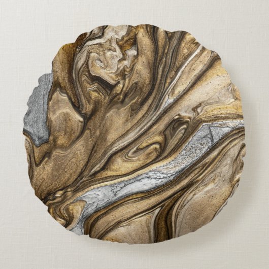 グラマー002液体茶色 ラウンドクッション (正面)