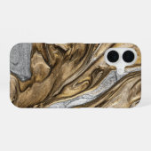 グラマー002液体茶色 iPhone 16ケース (裏面横)