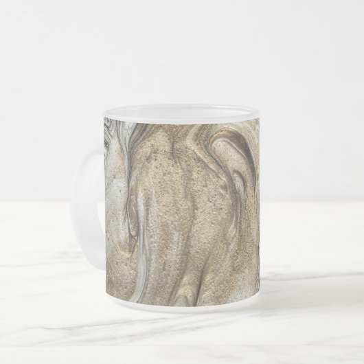 グラマー003液体茶色 フロストグラスマグカップ (正面左)